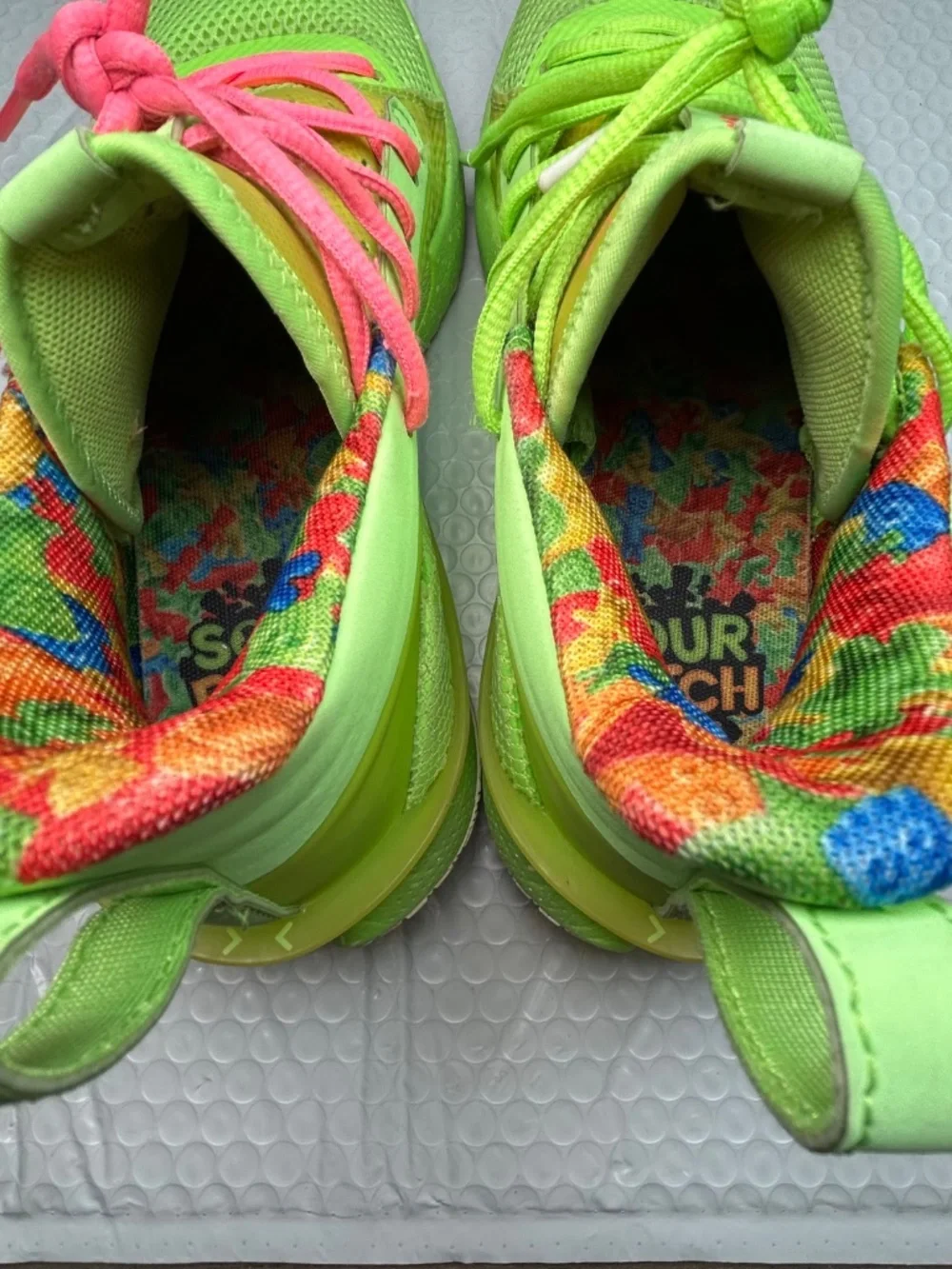 Under Armour Curry 7x Sour Patch Kids Lime Green Basketball Shoes Size 7Y Youth